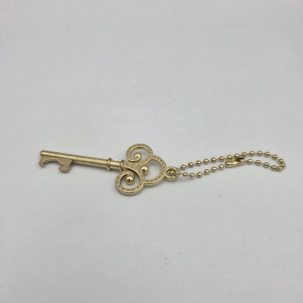 Skeleton Key Bottle Opener Ornament Ornate Gold Brass Tone 2.5"